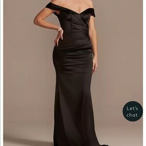 David's Bridal Off-Shoulder Black Gown